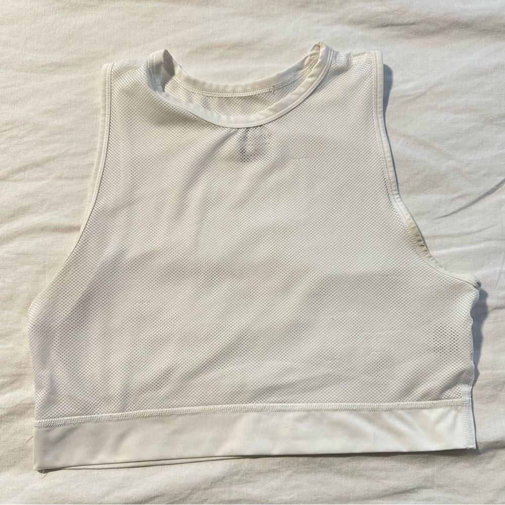 Women’s Nike Crop Top Size Large Black And White Mesh